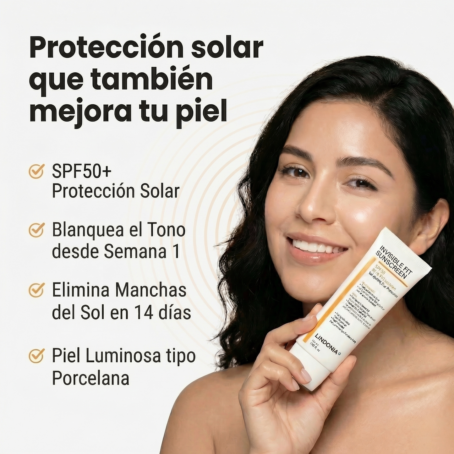 Lindonia® Bloqueador Glow Coreano SPF50