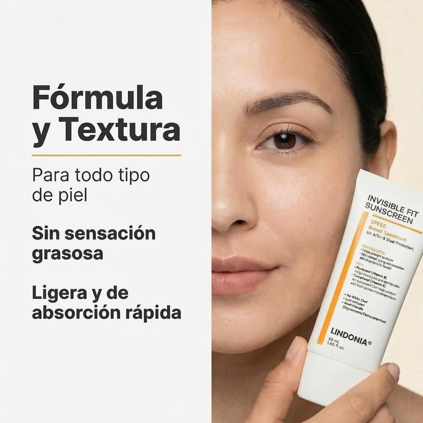 Lindonia® Bloqueador Glow Coreano SPF50