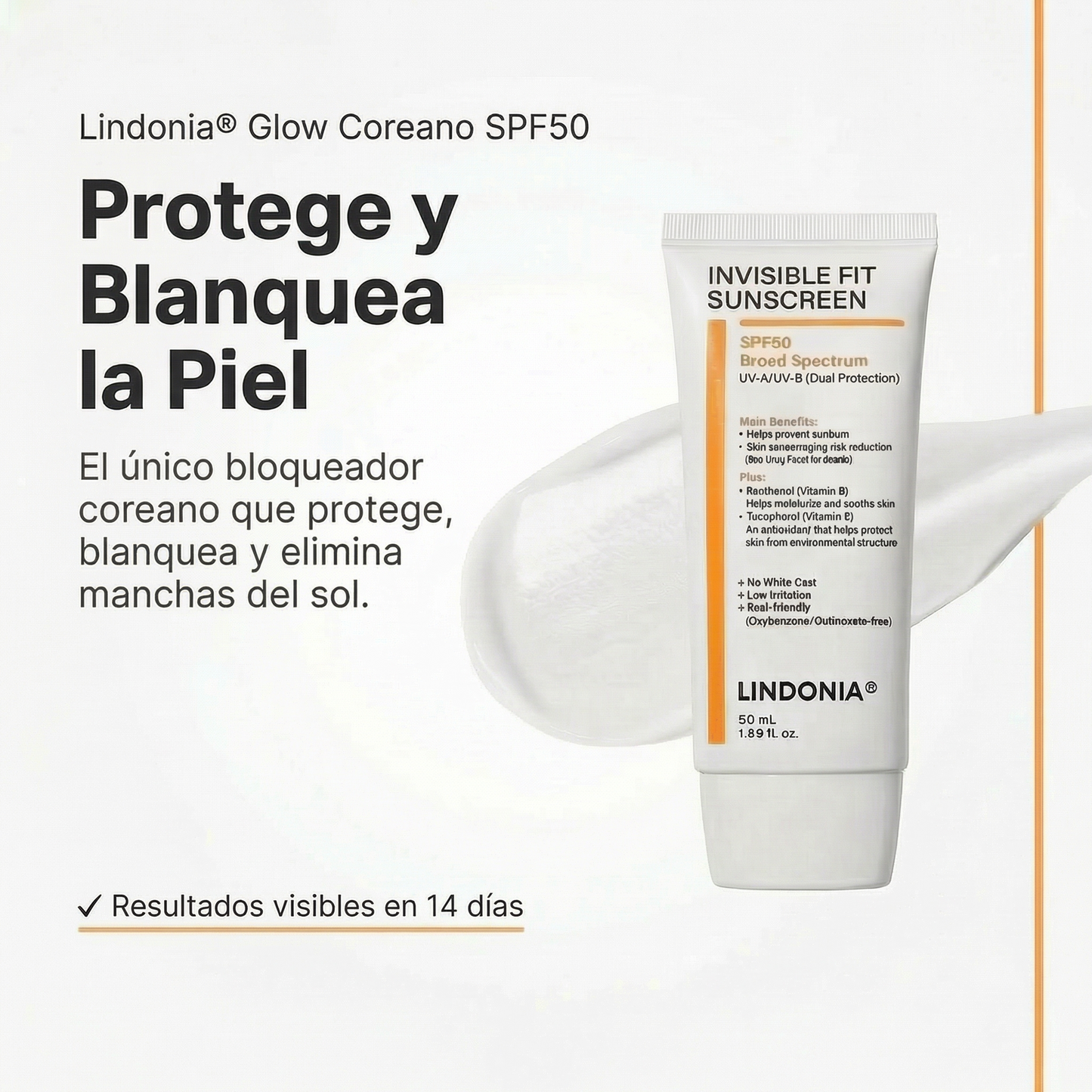 Lindonia® Bloqueador Glow Coreano SPF50