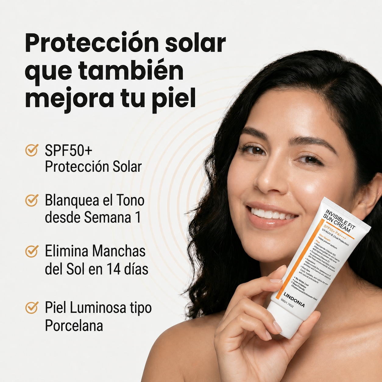 Lindonia® Bloqueador Glow Coreano SPF50