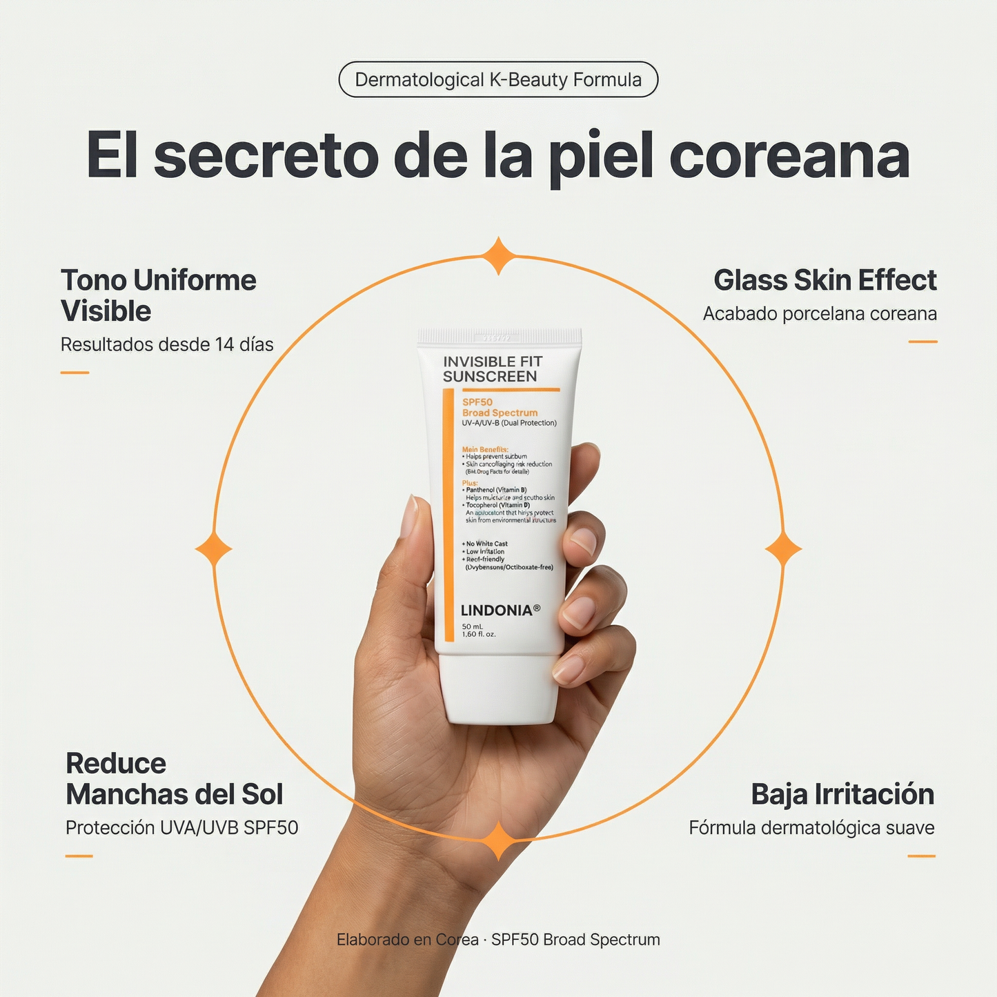 Lindonia® Protector Glow Coreano SPF50